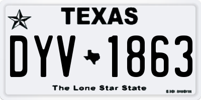 TX license plate DYV1863