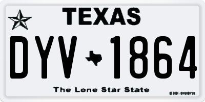 TX license plate DYV1864