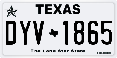 TX license plate DYV1865