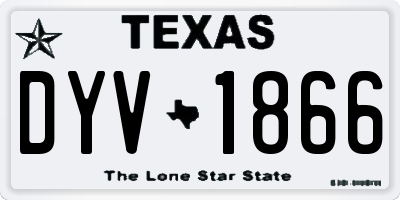 TX license plate DYV1866