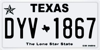 TX license plate DYV1867