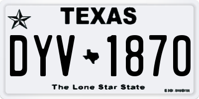 TX license plate DYV1870