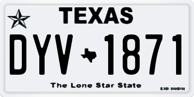 TX license plate DYV1871