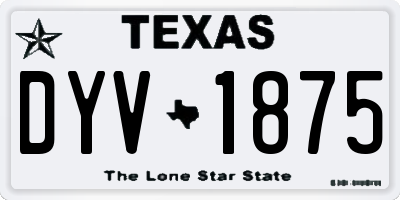 TX license plate DYV1875