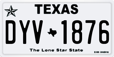 TX license plate DYV1876