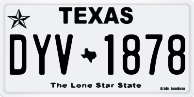 TX license plate DYV1878