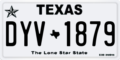 TX license plate DYV1879