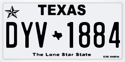 TX license plate DYV1884