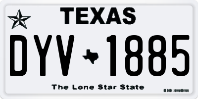 TX license plate DYV1885
