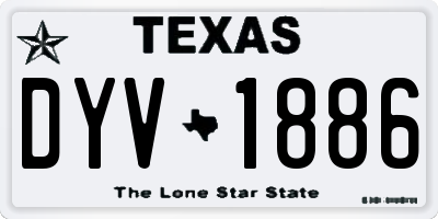 TX license plate DYV1886