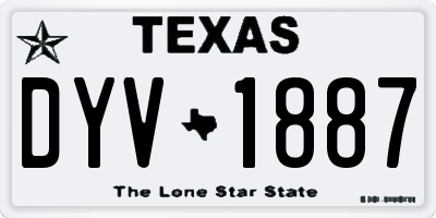 TX license plate DYV1887