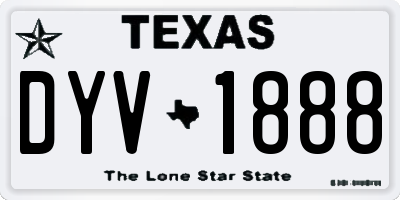 TX license plate DYV1888