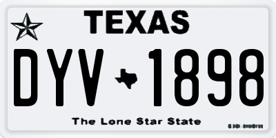 TX license plate DYV1898
