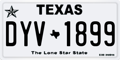 TX license plate DYV1899