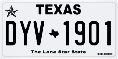 TX license plate DYV1901