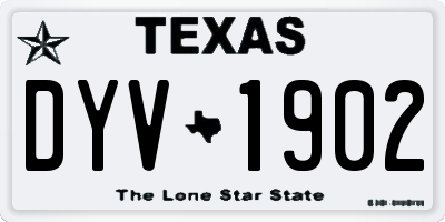 TX license plate DYV1902