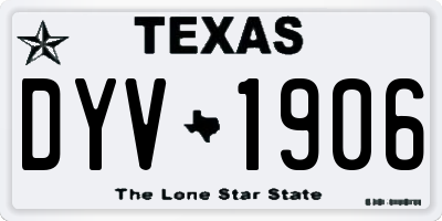 TX license plate DYV1906