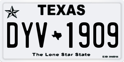 TX license plate DYV1909