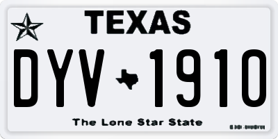 TX license plate DYV1910