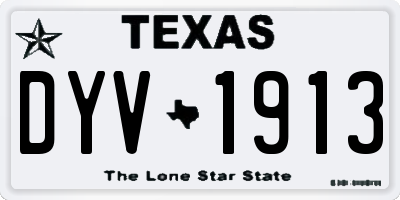 TX license plate DYV1913