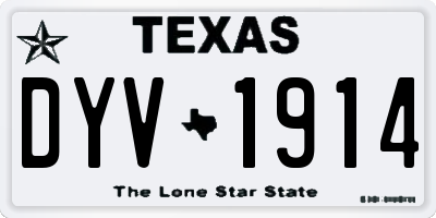 TX license plate DYV1914