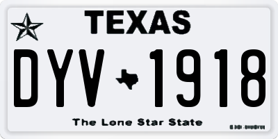 TX license plate DYV1918