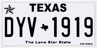 TX license plate DYV1919