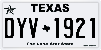 TX license plate DYV1921