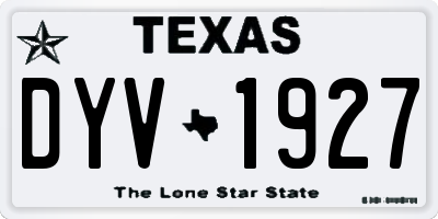 TX license plate DYV1927