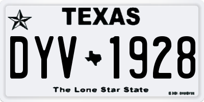 TX license plate DYV1928