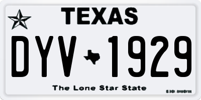 TX license plate DYV1929