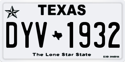 TX license plate DYV1932