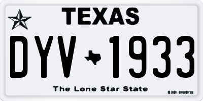 TX license plate DYV1933