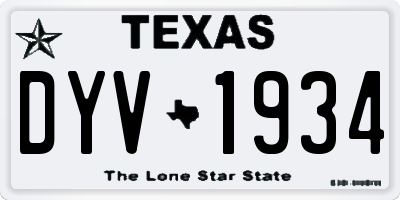 TX license plate DYV1934