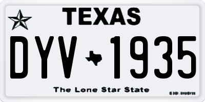 TX license plate DYV1935