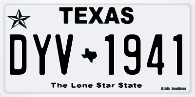 TX license plate DYV1941