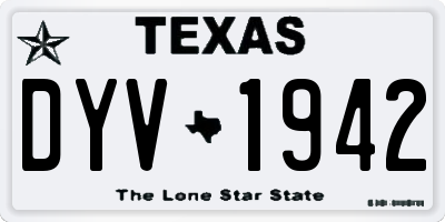 TX license plate DYV1942