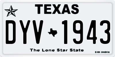 TX license plate DYV1943