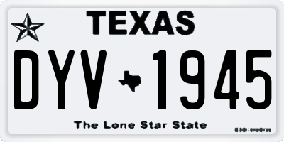 TX license plate DYV1945