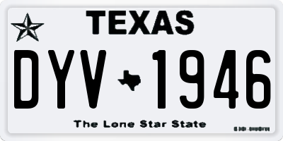 TX license plate DYV1946