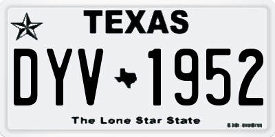 TX license plate DYV1952