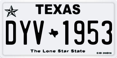 TX license plate DYV1953