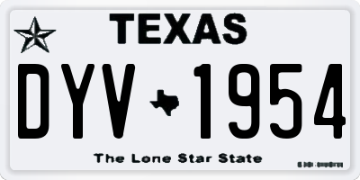 TX license plate DYV1954
