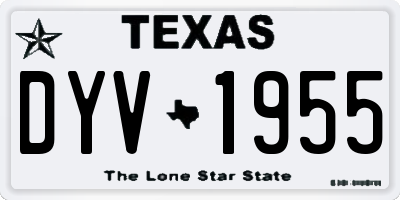 TX license plate DYV1955