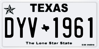 TX license plate DYV1961