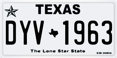 TX license plate DYV1963