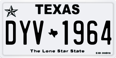 TX license plate DYV1964