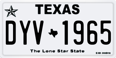 TX license plate DYV1965