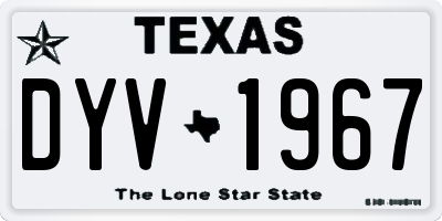 TX license plate DYV1967