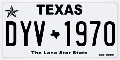TX license plate DYV1970